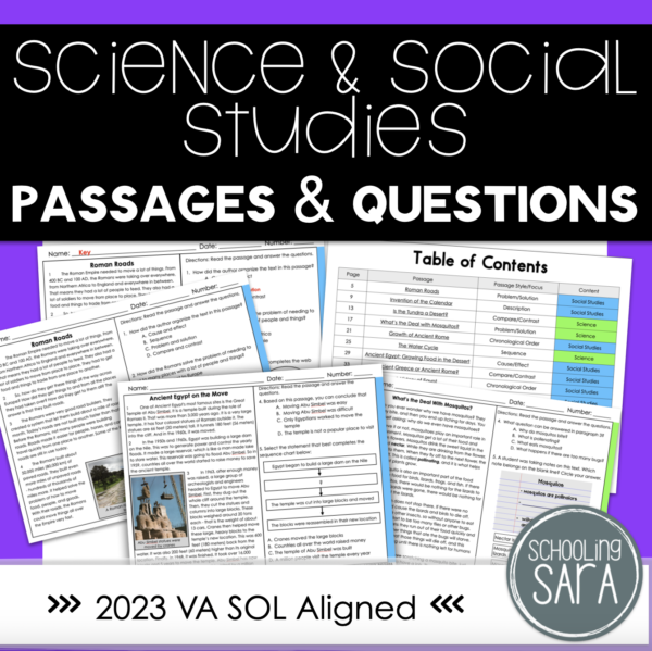 3rd Grade Nonfiction Reading Comprehension Passages and Questions | VA SOL